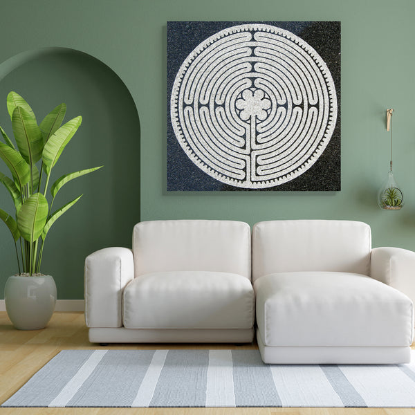 Etched Labyrinth Canvas Painting Synthetic Frame-Paintings MDF Framing-AFF_FR-IC 5000006 IC 5000006, Ancient, Art and Paintings, Circle, Dance, Geometric, Geometric Abstraction, Historical, Marble, Marble and Stone, Medieval, Music and Dance, Religion, Religious, Signs, Signs and Symbols, Spiritual, Symbols, Vintage, etched, labyrinth, canvas, painting, for, bedroom, living, room, engineered, wood, frame, art, guidance, inner, journey, maze, meditate, mystic, mystical, path, peace, prayer, sacred, sign, spi