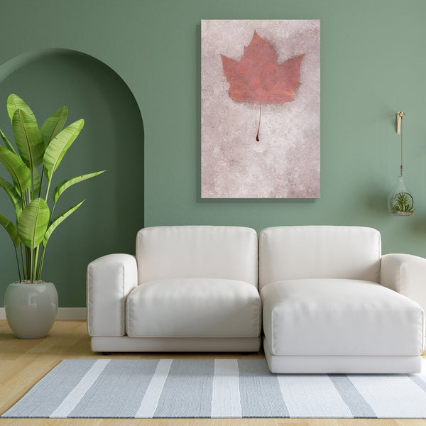 Brown Leaf Canvas Painting Synthetic Frame-Paintings MDF Framing-AFF_FR-IC 5000023 IC 5000023, Black and White, Digital, Digital Art, Graphic, Mountains, Nature, Scenic, Seasons, Space, White, brown, leaf, canvas, painting, for, bedroom, living, room, engineered, wood, frame, background, blank, chill, chilly, cold, copy, freeze, frost, ice, icy, season, snow, snowfall, texture, winter, artzfolio, wall decor for living room, wall frames for living room, frames for living room, wall art, canvas painting, wall