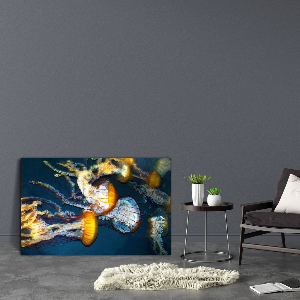 Yellow Jelly Fish Canvas Painting Synthetic Frame-Paintings MDF Framing-AFF_FR-IC 5000027 IC 5000027, Others, yellow, jelly, fish, canvas, painting, synthetic, frame, blue, background, artzfolio, wall decor for living room, wall frames for living room, frames for living room, wall art, canvas painting, wall frame, scenery, panting, paintings for living room, framed wall art, wall painting, scenery painting, framed wall painting, scenery for wall with frames, wall art for living room stylish, home decor item