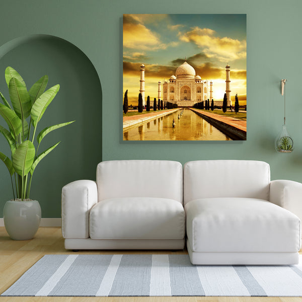 Taj Mahal D2 Canvas Painting Synthetic Frame-Paintings MDF Framing-AFF_FR-IC 5000035 IC 5000035, Allah, Arabic, Architecture, Asian, Automobiles, Culture, Ethnic, Indian, Islam, Landscapes, Marble, Marble and Stone, People, Places, Religion, Religious, Scenic, Signs and Symbols, Sunrises, Sunsets, Symbols, Traditional, Transportation, Travel, Tribal, Vehicles, World Culture, taj, mahal, d2, canvas, painting, for, bedroom, living, room, engineered, wood, frame, india, landscape, adventure, agra, arc, asia, b