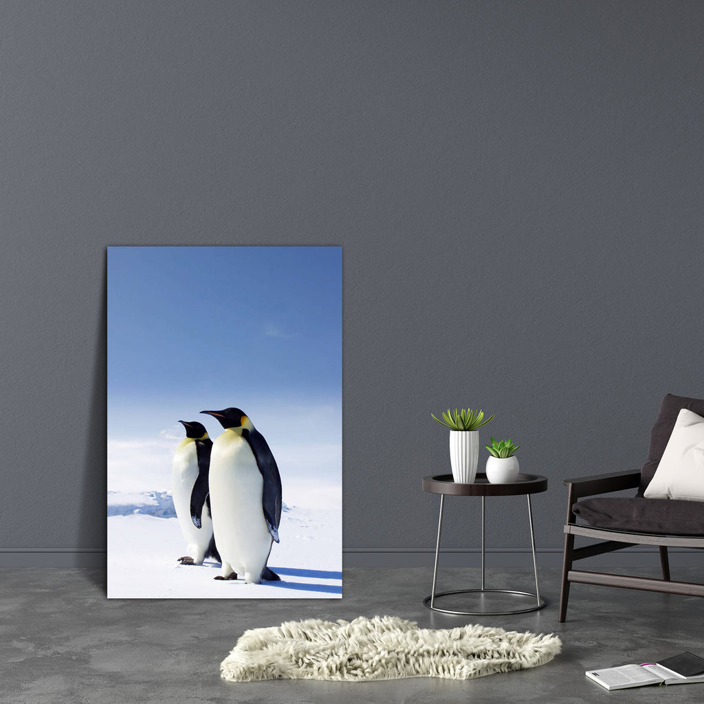 Emperor Penguins, Antarctica Canvas Painting Synthetic Frame-Paintings MDF Framing-AFF_FR-IC 5000048 IC 5000048, Animals, Nature, Scenic, Wildlife, emperor, penguins, antarctica, canvas, painting, synthetic, frame, penguin, animal, beautiful, beauty, blue, ice, sky, snow, winter, artzfolio, wall decor for living room, wall frames for living room, frames for living room, wall art, canvas painting, wall frame, scenery, panting, paintings for living room, framed wall art, wall painting, scenery painting, frame