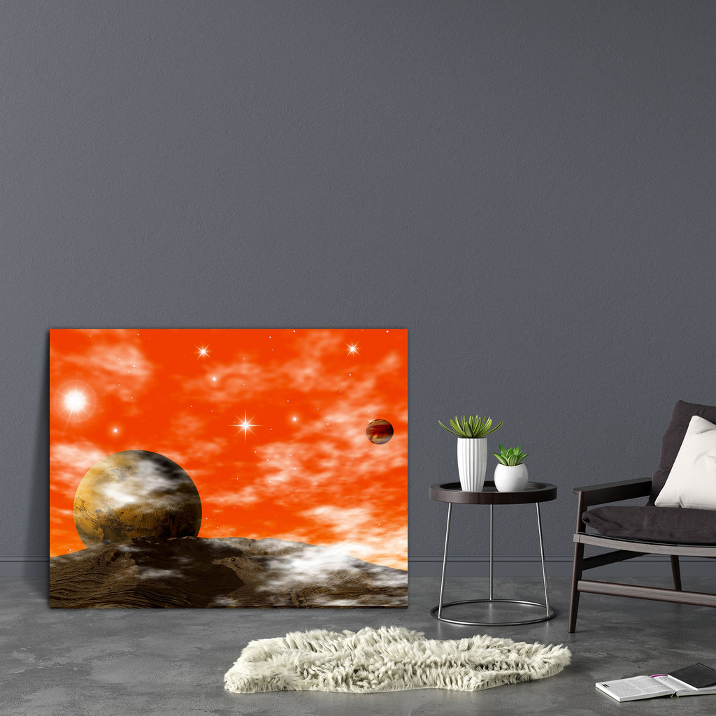 Landscape D1 Canvas Painting Synthetic Frame-Paintings MDF Framing-AFF_FR-IC 5000053 IC 5000053, 3D, Astronomy, Black, Black and White, Circle, Cosmology, Digital, Digital Art, Fantasy, Graphic, Landscapes, Nature, Scenic, Space, landscape, d1, canvas, painting, synthetic, frame, blue, bright, celestial, colour, crater, dark, evening, full, green, heaven, lunar, mars, moon, moonlight, night, orange, outside, planet, red, rendering, sky, solar, star, virtual, artzfolio, wall decor for living room, wall frame