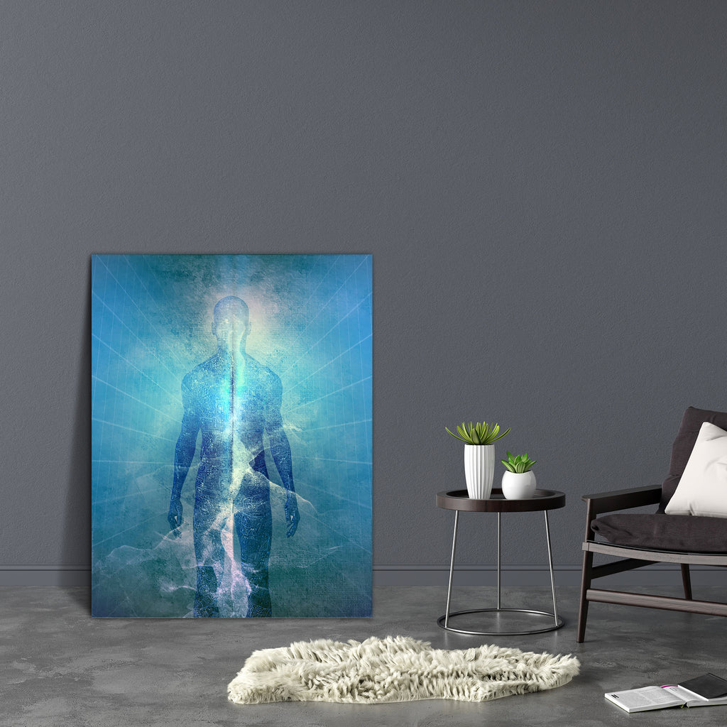 Abstract Man Of Light Canvas Painting Synthetic Frame - Paintings MDF Framing - ArtzFolio.com
