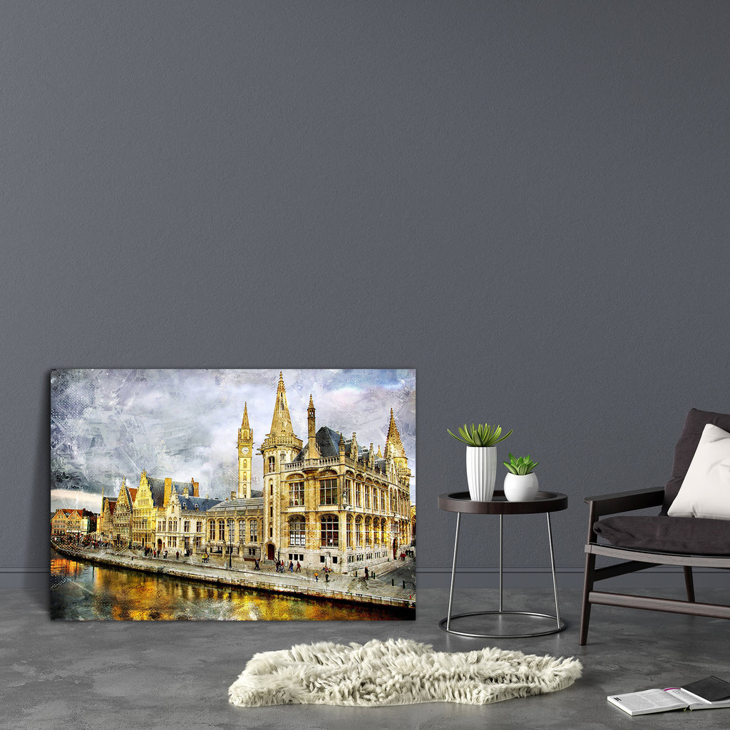 Gent Portrait Canvas Painting Synthetic Frame-Paintings MDF Framing-AFF_FR-IC 5000056 IC 5000056, Ancient, Architecture, Art and Paintings, Cities, City Views, Historical, Landscapes, Medieval, Paintings, People, Retro, Scenic, Sunsets, Vintage, gent, portrait, canvas, painting, synthetic, frame, oil, art, artistic, artwork, autumn, belgian, belgium, bridge, building, city, europe, houses, old, paint, pictorial, picturesque, river, sidewalk, street, style, sunset, towers, town, traveling, walking, water, ar