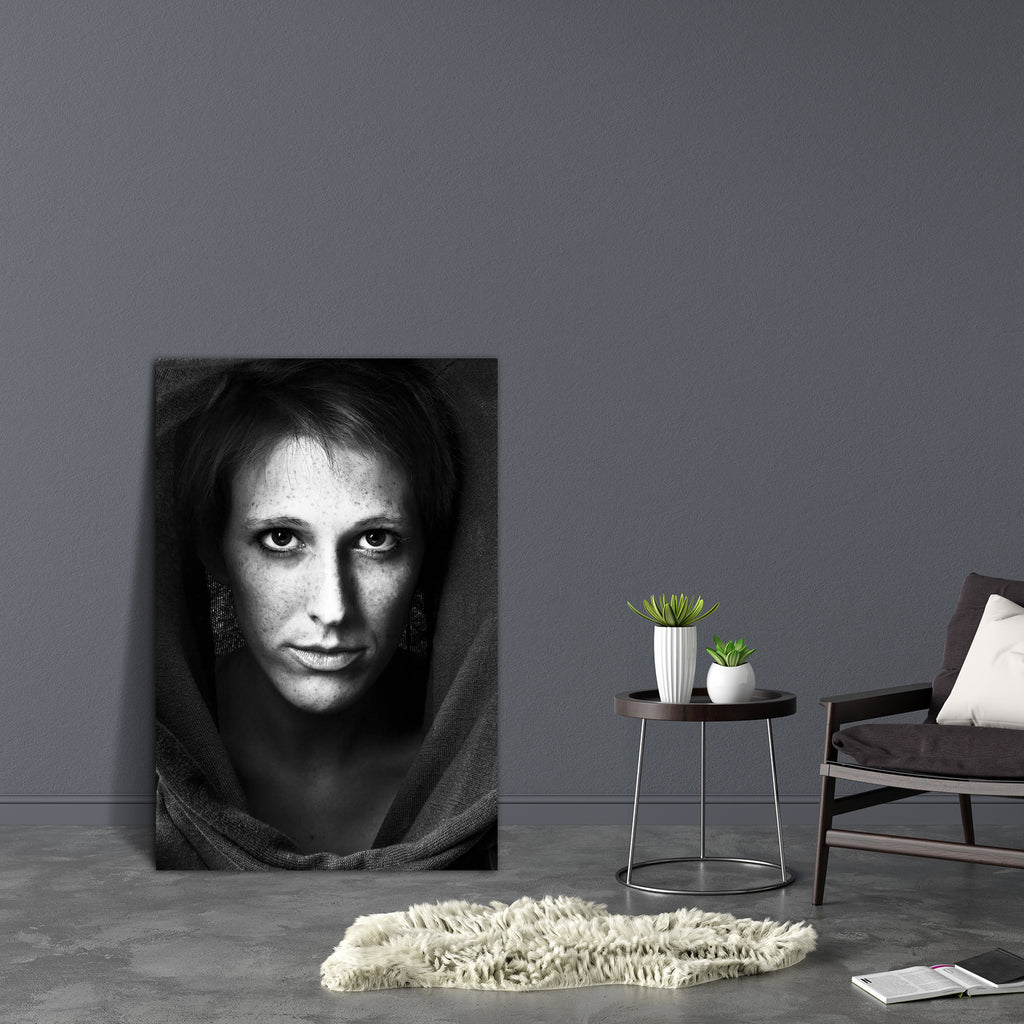 Girl Portrait D1 Canvas Painting Synthetic Frame-Paintings MDF Framing-AFF_FR-IC 5000058 IC 5000058, Adult, Asian, Black and White, Individuals, Portraits, White, girl, portrait, d1, canvas, painting, synthetic, frame, attitude, beautiful, beauty, black, and, brown, eyes, caucasian, concentrated, confident, eye, contact, face, female, freckles, hypnotizing, mesmerizing, sturdy, sweater, turtleneck, background, woman, young, artzfolio, wall decor for living room, wall frames for living room, frames for livin