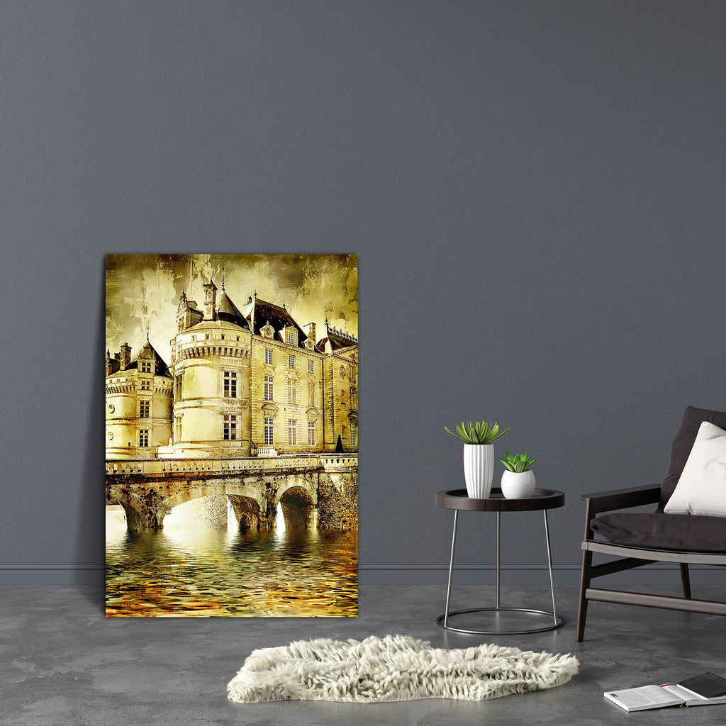 Castle On Water Canvas Painting Synthetic Frame-Paintings MDF Framing-AFF_FR-IC 5000072 IC 5000072, Ancient, Architecture, Art and Paintings, Automobiles, Countries, French, Historical, Landmarks, Landscapes, Medieval, Nature, Paintings, Places, Retro, Scenic, Transportation, Travel, Vehicles, Vintage, castle, on, water, canvas, painting, synthetic, frame, aged, art, artistic, artwork, autumn, beautiful, brick, bridge, building, country, countryside, destination, europe, exterior, fairy, fort, fortification