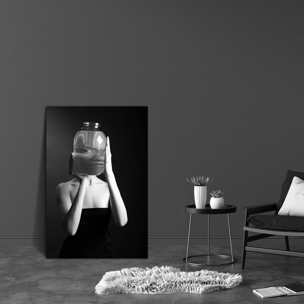 Young Woman With Vase Canvas Painting Synthetic Frame-Paintings MDF Framing-AFF_FR-IC 5000081 IC 5000081, Adult, Asian, Black, Black and White, Nudes, young, woman, with, vase, canvas, painting, synthetic, frame, athlete, bank, beautiful, body, caucasian, clothes, creative, creature, dark, distortion, drink, elegant, female, figure, girl, glass, hands, human, lips, liquid, model, person, pose, reflection, shoulders, stand, strange, studio, ugly, unusual, vessel, water, artzfolio, wall decor for living room,