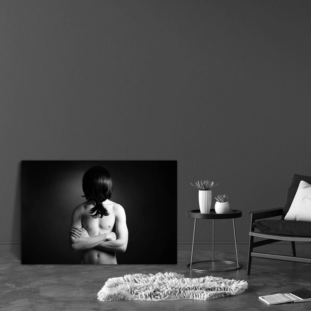 Young Man With A Strange Head Canvas Painting Synthetic Frame-Paintings MDF Framing-AFF_FR-IC 5000083 IC 5000083, Adult, Art and Paintings, Asian, Black, Black and White, Nudes, Realism, Surrealism, young, man, with, a, strange, head, canvas, painting, synthetic, frame, art, athlete, beautiful, body, boy, brunette, caucasian, creative, dark, figure, gipsy, hair, hands, human, male, model, muscles, person, pose, pure, shock, shoulders, spaniard, sportsman, stand, strong, studio, surprising, terrible, unusual