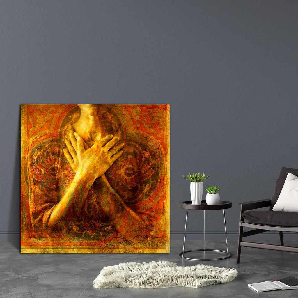 A Woman's Hands Crossed Canvas Painting Synthetic Frame - Paintings MDF Framing - ArtzFolio.com