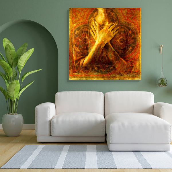 A Woman's Hands Crossed Canvas Painting Synthetic Frame-Paintings MDF Framing-AFF_FR-IC 5000108 IC 5000108, Art and Paintings, Hearts, Illustrations, Love, Religion, Religious, Romance, a, woman's, hands, crossed, canvas, painting, for, bedroom, living, room, engineered, wood, frame, tarot, self, goddess, art, being, calm, care, cherish, defense, defensive, esteem, female, feminine, gesture, heart, high, hold, honor, illustration, issues, photo, protect, psychology, queen, royal, royalty, woman, artzfolio, 