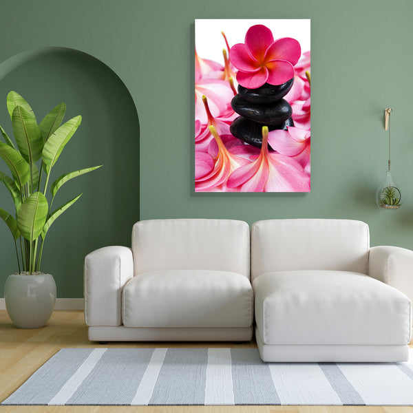 Pink Frangipani Flowers Canvas Painting Synthetic Frame-Paintings MDF Framing-AFF_FR-IC 5000129 IC 5000129, Black, Black and White, Botanical, Floral, Flowers, Nature, Scenic, Still Life, Tropical, pink, frangipani, canvas, painting, for, bedroom, living, room, engineered, wood, frame, balance, beauty, calm, color, flower, peaceful, spa, stack, still, life, vertical, zen, artzfolio, wall decor for living room, wall frames for living room, frames for living room, wall art, canvas painting, wall frame, scener