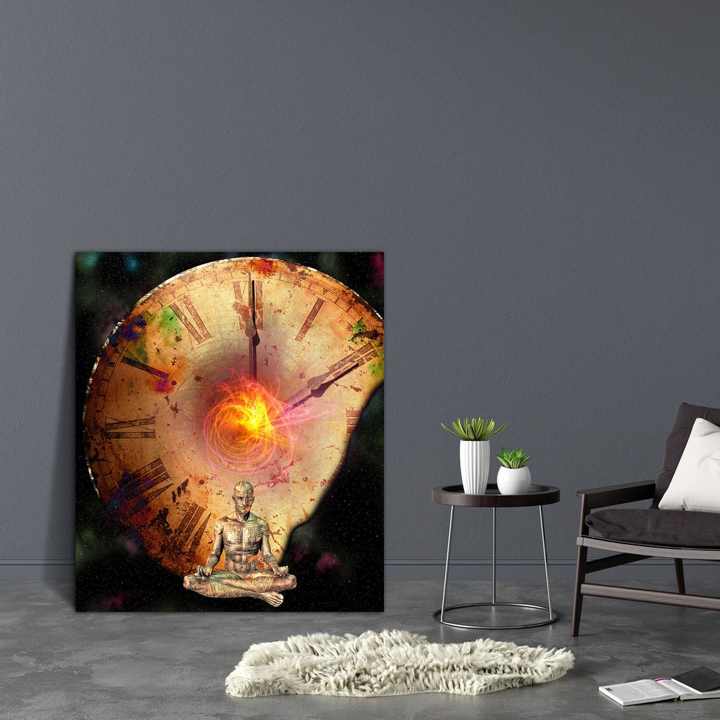 Meditation Comp D2 Canvas Painting Synthetic Frame-Paintings MDF Framing-AFF_FR-IC 5000142 IC 5000142, Abstract Expressionism, Abstracts, Art and Paintings, Astronomy, Black and White, Conceptual, Cosmology, Digital, Digital Art, Fantasy, Graphic, Illustrations, Modern Art, Realism, Retro, Semi Abstract, Signs, Signs and Symbols, Space, Stars, Surrealism, Symbols, White, meditation, comp, d2, canvas, painting, synthetic, frame, abstract, art, background, clock, concept, cosmos, dali, design, dial, distorted