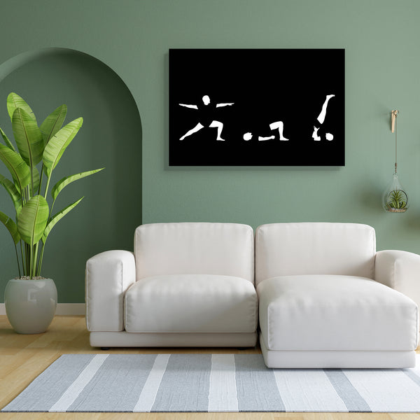 Yoga Poses D1 Canvas Painting Synthetic Frame-Paintings MDF Framing-AFF_FR-IC 5000147 IC 5000147, Black, Black and White, Illustrations, White, yoga, poses, d1, canvas, painting, for, bedroom, living, room, engineered, wood, frame, arms, balance, body, head, illustration, legs, manipulation, meditation, mind, power, relaxation, silhouettes, stability, strength, stretching, three, workout, artzfolio, wall decor for living room, wall frames for living room, frames for living room, wall art, canvas painting, w