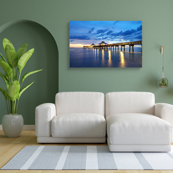 Pier At Sunset In Naples, USA Canvas Painting Synthetic Frame-Paintings MDF Framing-AFF_FR-IC 5000150 IC 5000150, Automobiles, Sunsets, Transportation, Travel, Tropical, Vehicles, pier, at, sunset, in, naples, usa, canvas, painting, for, bedroom, living, room, engineered, wood, frame, florida, beach, destination, dusk, escape, gulf, horizontal, lights, night, nighttime, ocean, relax, resort, summer, sunshine, tranquil, tropics, artzfolio, wall decor for living room, wall frames for living room, frames for l