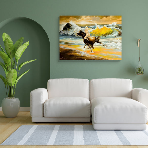 Girl Skipping On A Horse Canvas Painting Synthetic Frame-Paintings MDF Framing-AFF_FR-IC 5000157 IC 5000157, Art and Paintings, Drawing, Paintings, girl, skipping, on, a, horse, canvas, painting, for, bedroom, living, room, engineered, wood, frame, oil, artist, beautifully, coast, decline, imagination, sea, sky, storm, sun, water, waves, artzfolio, wall decor for living room, wall frames for living room, frames for living room, wall art, canvas painting, wall frame, scenery, panting, paintings for living ro