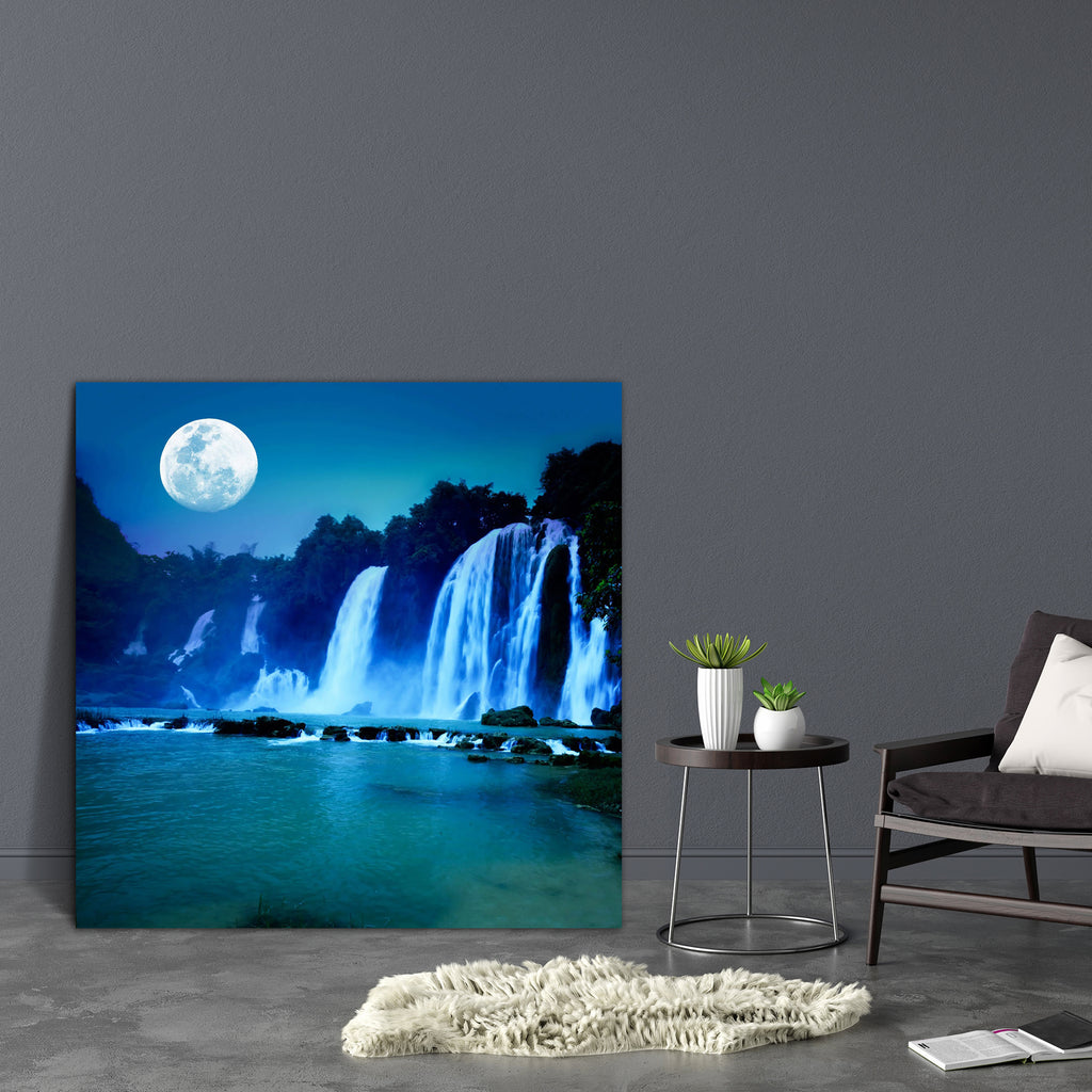 Waterfall Under Moonlight Canvas Painting Synthetic Frame-Paintings MDF Framing-AFF_FR-IC 5000186 IC 5000186, Chinese, Space, Tropical, Vietnamese, waterfall, under, moonlight, canvas, painting, synthetic, frame, waterfalls, river, background, beautiful, beauty, border, branches, china, copyspace, environment, foliage, forest, freshness, green, jungle, lake, leaf, leaves, light, magic, moon, natural, night, outdoors, plants, pool, rain, rays, rocky, sky, sunshine, tree, twilight, vietnam, water, wet, wild, 