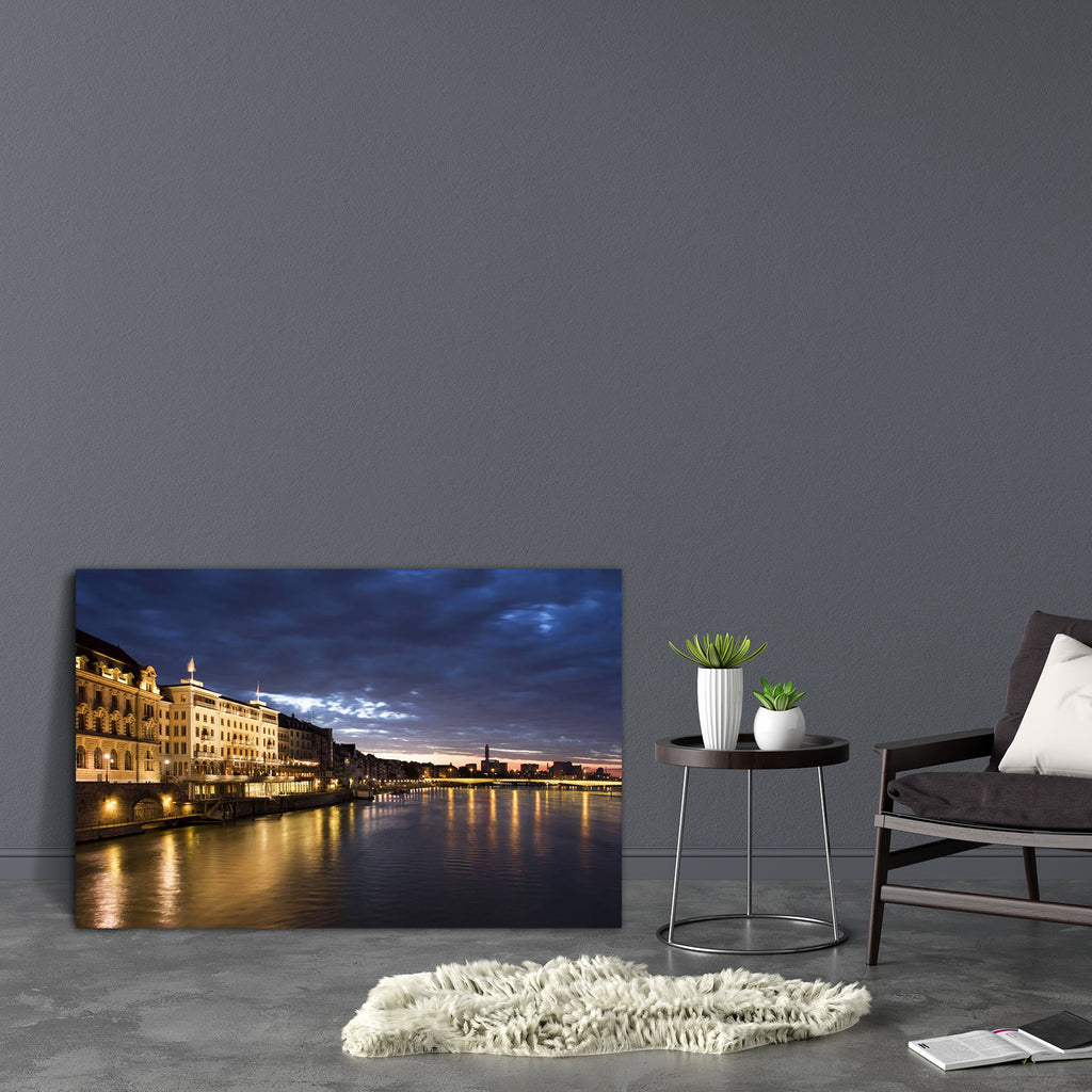 Old Basel, Swiss In Dusk Time Canvas Painting Synthetic Frame-Paintings MDF Framing-AFF_FR-IC 5000205 IC 5000205, Cities, City Views, Marble and Stone, Urban, old, basel, swiss, in, dusk, time, canvas, painting, synthetic, frame, switzerland, bridge, city, cityscape, europe, famous, light, reflection, rhine, river, scene, stone, summer, water, artzfolio, wall decor for living room, wall frames for living room, frames for living room, wall art, canvas painting, wall frame, scenery, panting, paintings for liv