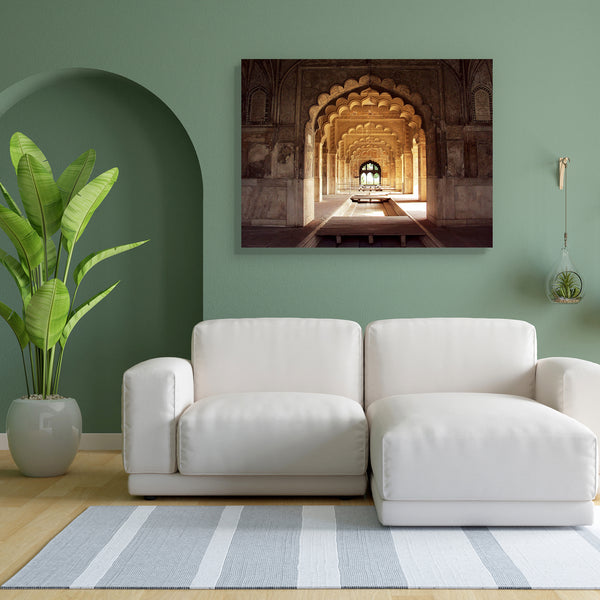 Rang Mahal, Delhi, India Canvas Painting Synthetic Frame-Paintings MDF Framing-AFF_FR-IC 5000207 IC 5000207, Ancient, Architecture, Historical, Indian, Medieval, Mughal Art, Vintage, rang, mahal, delhi, india, canvas, painting, for, bedroom, living, room, engineered, wood, frame, new, red, fort, color, palace, heritage, monuments, history, mughal, artzfolio, wall decor for living room, wall frames for living room, frames for living room, wall art, canvas painting, wall frame, scenery, panting, paintings for