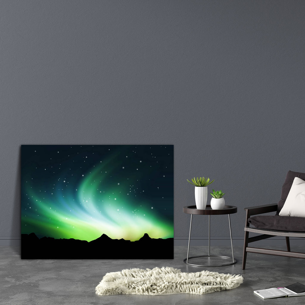 Northern Lights In The Sky Canvas Painting Synthetic Frame-Paintings MDF Framing-AFF_FR-IC 5000217 IC 5000217, Landscapes, Nature, Scenic, northern, lights, in, the, sky, canvas, painting, synthetic, frame, aurora, borealis, background, clouds, landscape, leaf, light, tree, artzfolio, wall decor for living room, wall frames for living room, frames for living room, wall art, canvas painting, wall frame, scenery, panting, paintings for living room, framed wall art, wall painting, scenery painting, framed wall