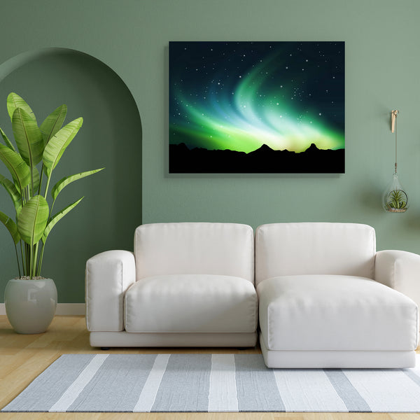 Northern Lights In The Sky Canvas Painting Synthetic Frame-Paintings MDF Framing-AFF_FR-IC 5000217 IC 5000217, Landscapes, Nature, Scenic, northern, lights, in, the, sky, canvas, painting, for, bedroom, living, room, engineered, wood, frame, aurora, borealis, background, clouds, landscape, leaf, light, tree, artzfolio, wall decor for living room, wall frames for living room, frames for living room, wall art, canvas painting, wall frame, scenery, panting, paintings for living room, framed wall art, wall pain