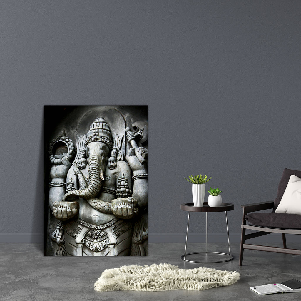 Hindu God Ganesha D1 Canvas Painting Synthetic Frame-Paintings MDF Framing-AFF_FR-IC 5000219 IC 5000219, Ancient, Art and Paintings, Asian, Culture, Decorative, Ethnic, God Ganesh, Hinduism, Historical, Icons, Indian, Javanese, Marble and Stone, Medieval, Religion, Religious, Signs and Symbols, Symbols, Traditional, Tribal, Vintage, World Culture, hindu, god, ganesha, d1, canvas, painting, synthetic, frame, ganesh, art, artifact, asia, bless, carve, cement, decoration, deity, destroyer, elephant, evil, figu