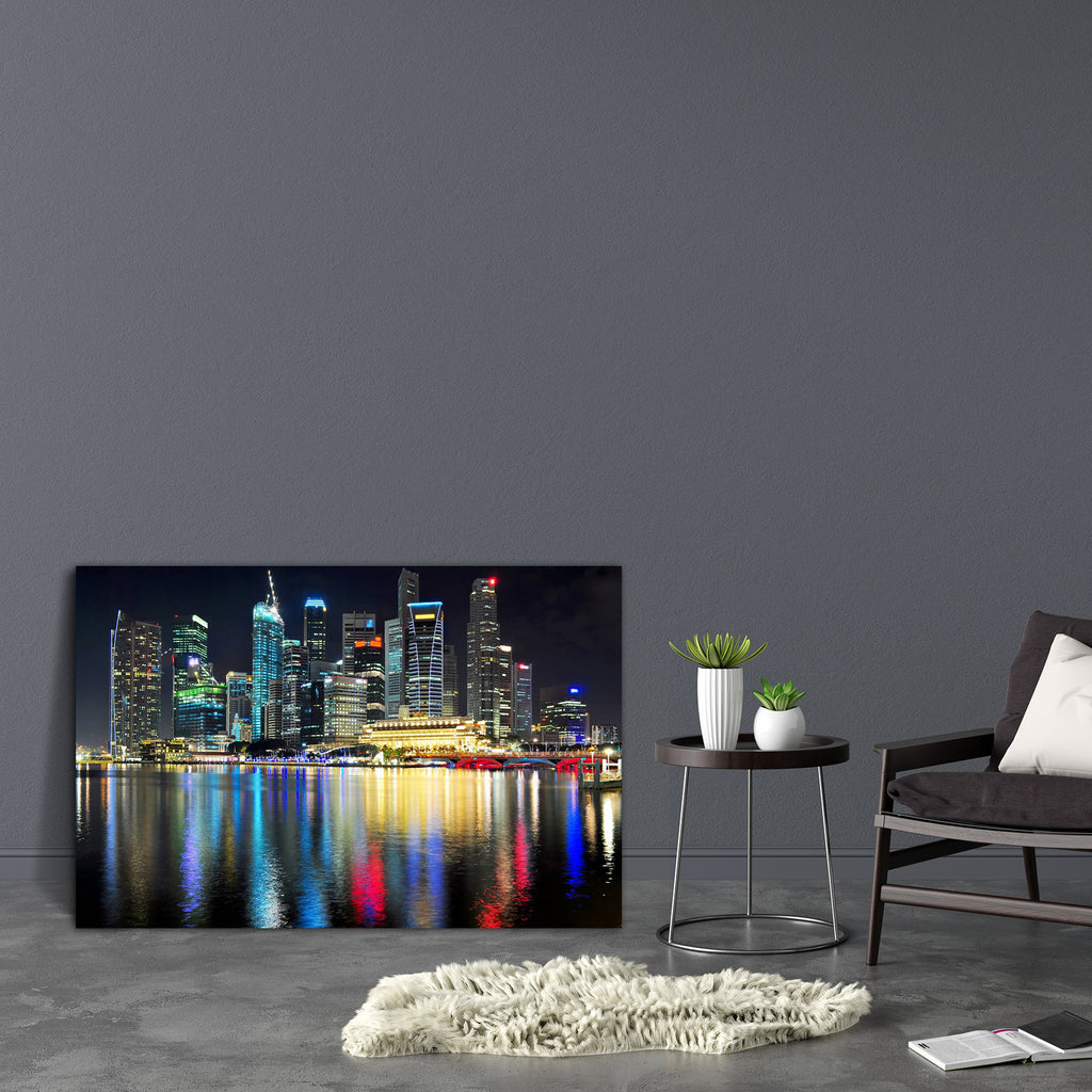 Cityscape By Marina Bay, Singapore Canvas Painting Synthetic Frame-Paintings MDF Framing-AFF_FR-IC 5000221 IC 5000221, Cities, City Views, Urban, cityscape, by, marina, bay, singapore, canvas, painting, synthetic, frame, bridge, building, buildings, city, color, colorful, colour, colourful, lamp, lamps, lights, reflection, reflections, skyscraper, skyscrapers, water, artzfolio, wall decor for living room, wall frames for living room, frames for living room, wall art, canvas painting, wall frame, scenery, pa