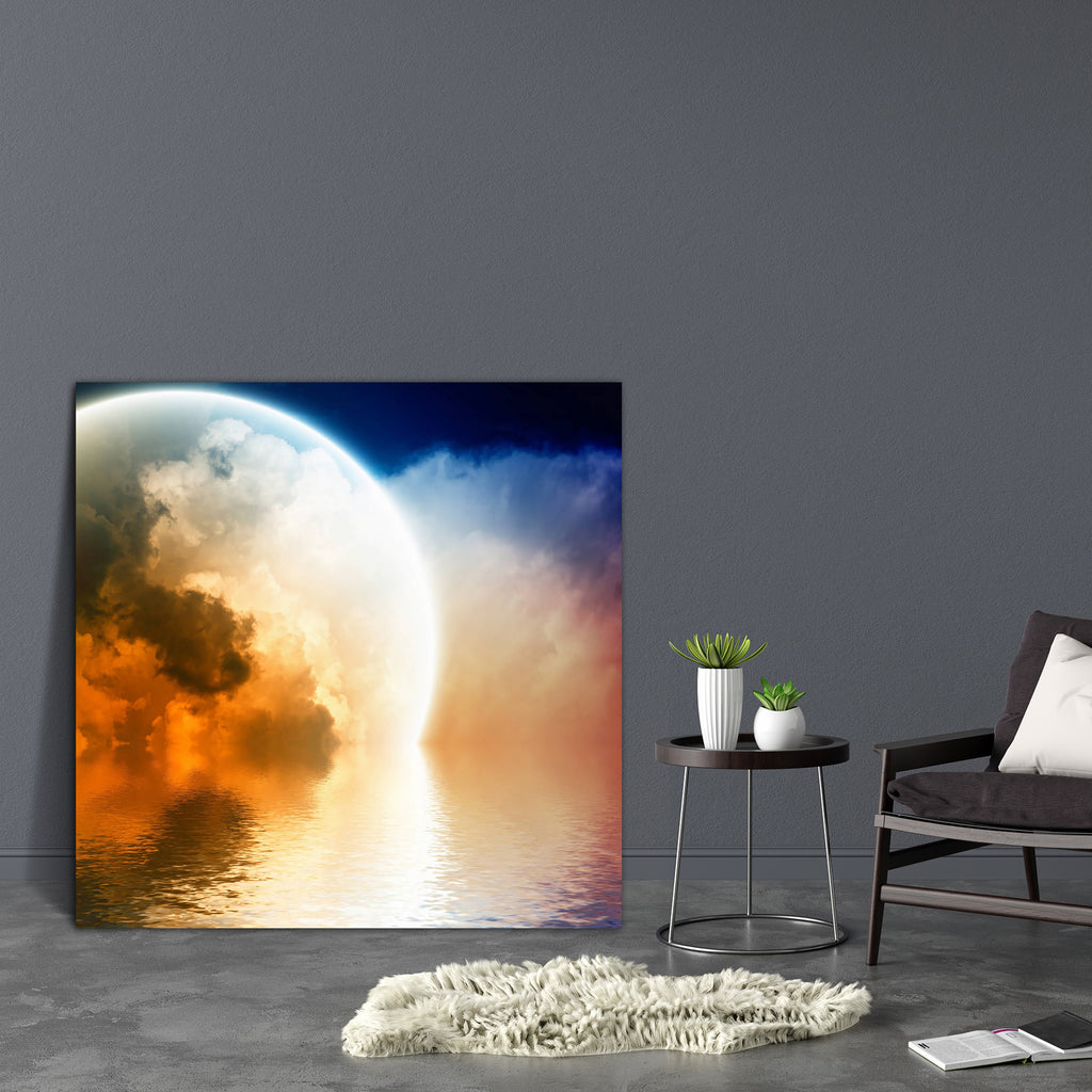 Fantastic Glowing Sphere In Sky Canvas Painting Synthetic Frame-Paintings MDF Framing-AFF_FR-IC 5000244 IC 5000244, Abstract Expressionism, Abstracts, Astronomy, Cosmology, Landscapes, Nature, Religion, Religious, Scenic, Science Fiction, Semi Abstract, Space, Sunsets, fantastic, glowing, sphere, in, sky, canvas, painting, synthetic, frame, heaven, eternity, abstract, awe, background, beautiful, beauty, bright, cloud, cloudscape, dark, dramatic, earth, globe, god, idyllic, impressive, light, mystical, night