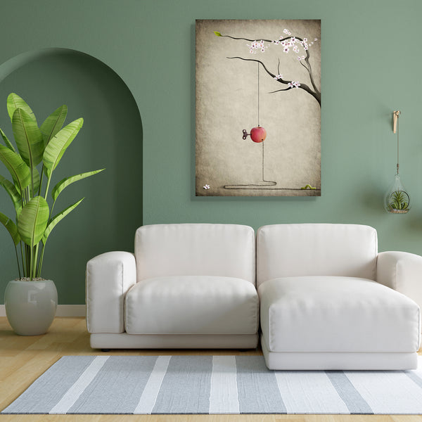 Apple Branch & The Worm Canvas Painting Synthetic Frame-Paintings MDF Framing-AFF_FR-IC 5000265 IC 5000265, Art and Paintings, Botanical, Fantasy, Floral, Flowers, Holidays, Illustrations, Nature, Realism, Surrealism, apple, branch, the, worm, canvas, painting, for, bedroom, living, room, engineered, wood, frame, surreal, dream, sadness, create, poster, art, background, card, catch, compliment, concept, congratulate, connection, creation, fairy, figure, flower, gray, greetings, hole, holiday, home, illustra