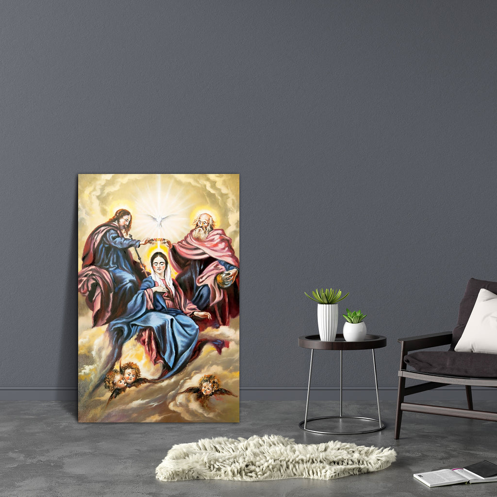 God The Son, God The Father & The Mother Of God Canvas Painting Synthetic Frame-Paintings MDF Framing-AFF_FR-IC 5000273 IC 5000273, Art and Paintings, Christianity, Drawing, Fine Art Reprint, Icons, Illustrations, Impressionism, Individuals, Jesus, Paintings, Portraits, Religion, Religious, god, the, son, father, mother, of, canvas, painting, synthetic, frame, angel, art, belief, cupid, fine, arts, girl, icon, illustration, light, madonna, masterpiece, oil, picture, pigeon, portrait, rise, sacred, spirit, w