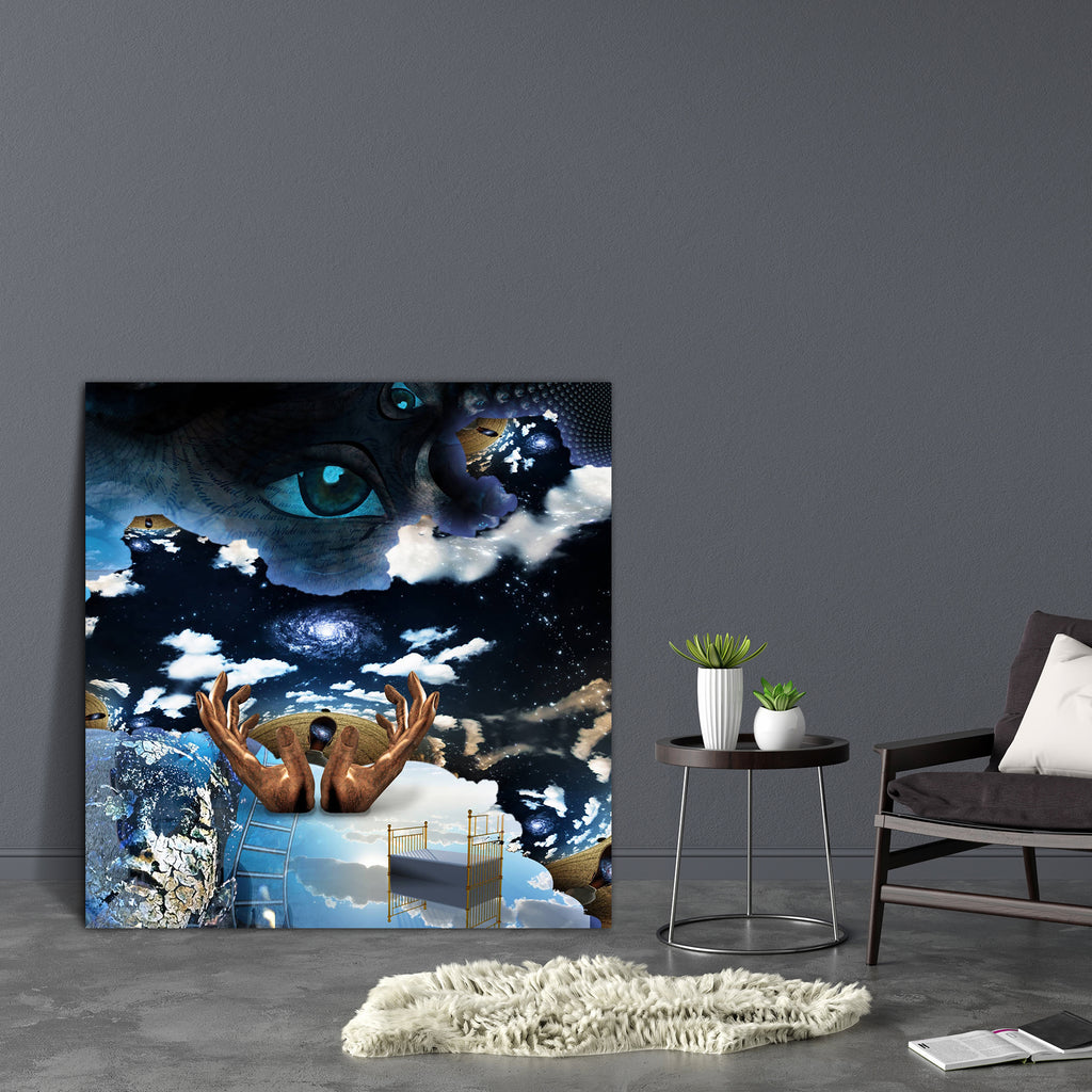 Symbolic Art Canvas Painting Synthetic Frame-Paintings MDF Framing-AFF_FR-IC 5000299 IC 5000299, Abstract Expressionism, Abstracts, Art and Paintings, Fantasy, Futurism, Nature, Realism, Religion, Religious, Scenic, Semi Abstract, Space, Spiritual, Surrealism, symbolic, art, canvas, painting, synthetic, frame, poetry, mind, dali, abstract, beauty, bed, blue, clock, color, concept, create, creation, dark, dream, electric, eternity, eye, future, god, hand, hands, hour, human, imagination, infinity, life, ligh