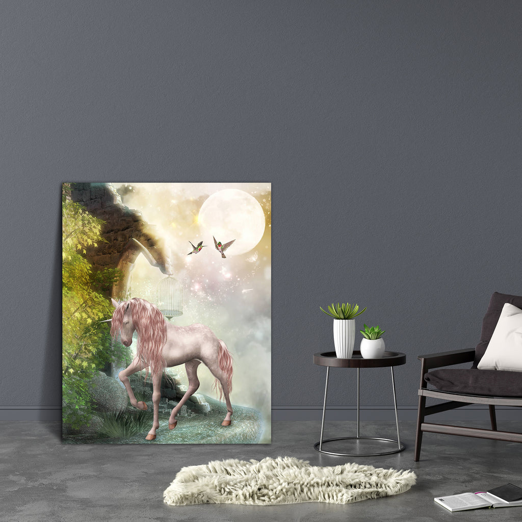 Last Unicorn Canvas Painting Synthetic Frame-Paintings MDF Framing-AFF_FR-IC 5000302 IC 5000302, Abstract Expressionism, Abstracts, Art and Paintings, Birds, Digital, Digital Art, Fantasy, Graphic, Retro, Semi Abstract, Stars, last, unicorn, canvas, painting, synthetic, frame, fairy, art, abstract, artistic, background, bird, bridge, classic, cloud, clouds, dark, darkness, dream, dreams, dreamy, effect, fae, fairytale, fantastic, fog, glow, horse, hummingbird, leaf, leaves, lighting, magic, manipulation, mi
