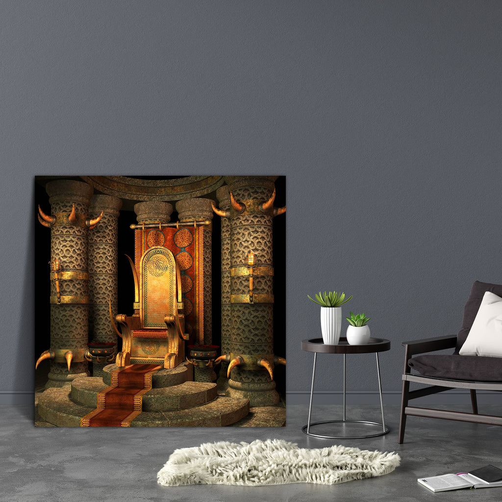 Fantasy Scenery Canvas Painting Synthetic Frame-Paintings MDF Framing-AFF_FR-IC 5000303 IC 5000303, Fantasy, Illustrations, Pets, scenery, canvas, painting, synthetic, frame, throne, room, background, building, candle, candles, carpet, columns, flames, gold, golden, illustration, king, pedestal, prince, queen, wall, artzfolio, wall decor for living room, wall frames for living room, frames for living room, wall art, canvas painting, wall frame, panting, paintings for living room, framed wall art, wall paint