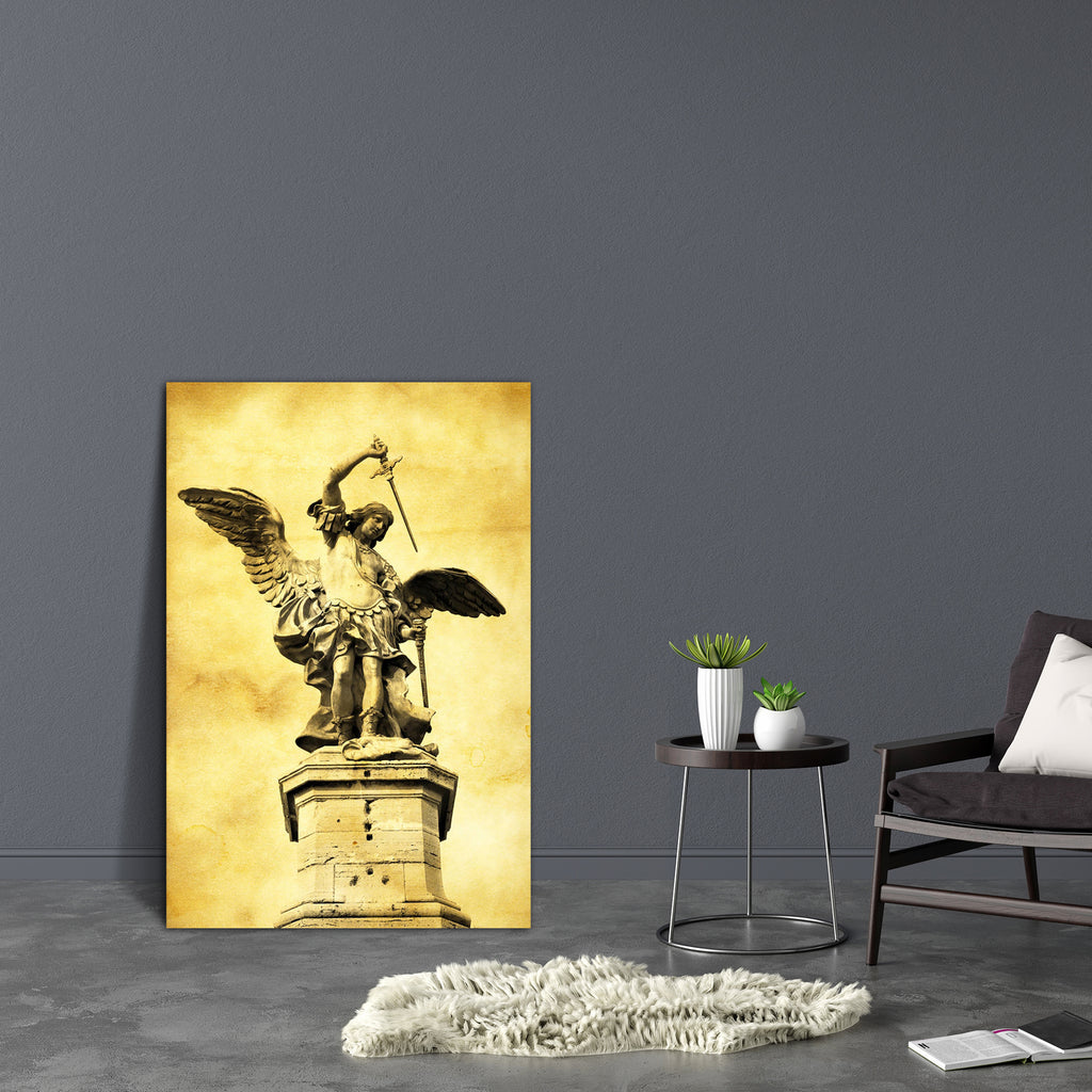 Saint Michael, Rome Italy Canvas Painting Synthetic Frame-Paintings MDF Framing-AFF_FR-IC 5000313 IC 5000313, Ancient, Architecture, Art and Paintings, Christianity, Historical, Italian, Jesus, Landmarks, Medieval, Places, Religion, Religious, Retro, Vintage, saint, michael, rome, italy, canvas, painting, synthetic, frame, angel, antique, armour, art, beautiful, card, castle, christian, europe, european, famous, historic, history, holy, landmark, light, monument, old, outdoor, picture, placard, post, postal