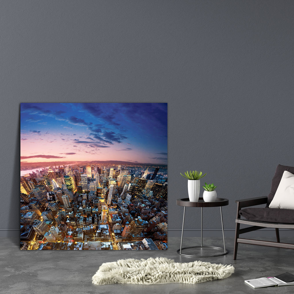 Big Apple After Sunset, Manhattan, USA Canvas Painting Synthetic Frame-Paintings MDF Framing-AFF_FR-IC 5000316 IC 5000316, American, Architecture, Cities, City Views, Skylines, Sunrises, Sunsets, Urban, big, apple, after, sunset, manhattan, usa, canvas, painting, synthetic, frame, city, new, york, cityscape, skyline, night, building, buildings, sky, empire, state, street, aerial, america, avenue, built, crowded, district, downtown, exterior, high, large, life, light, looking, offices, power, road, roofs, sc
