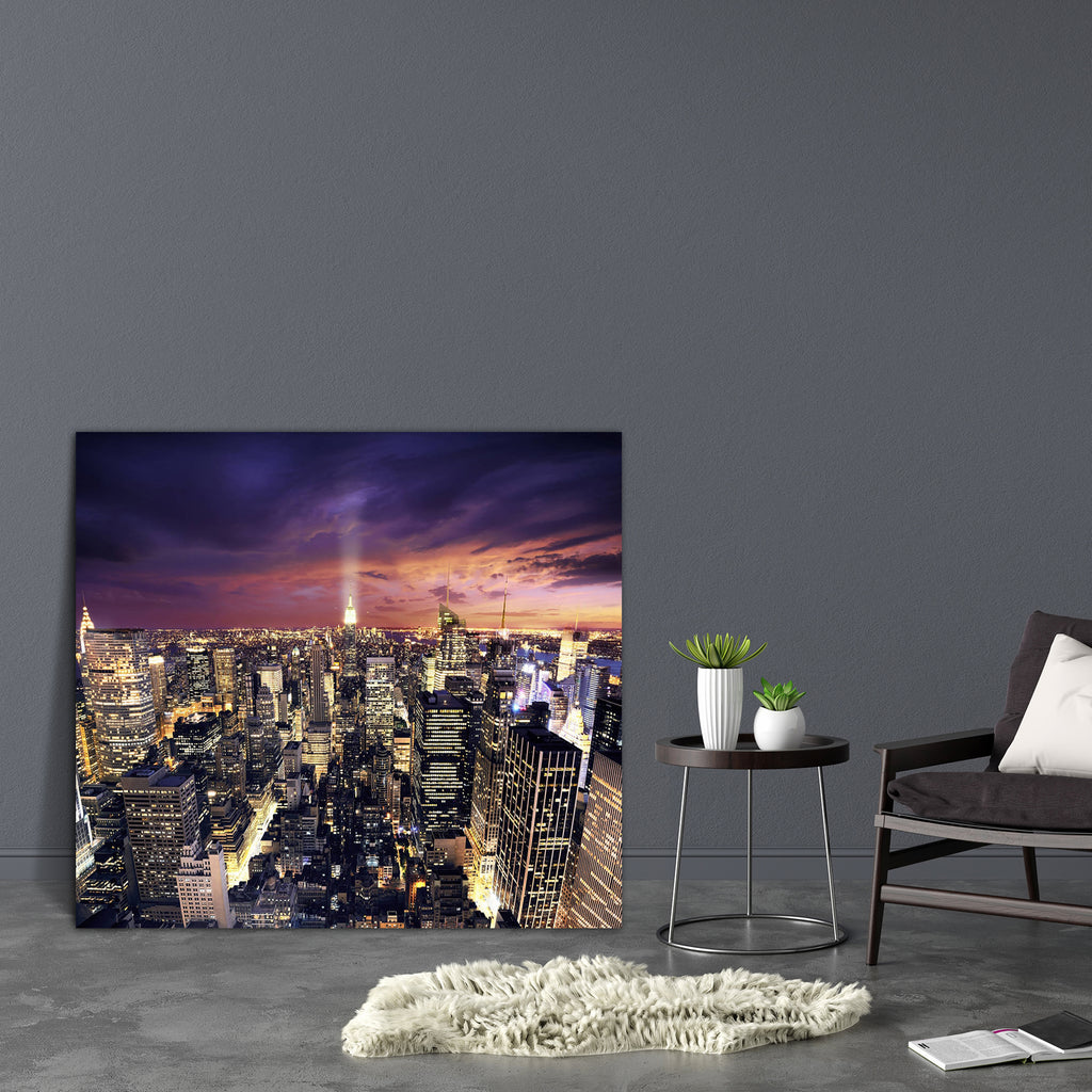 Big Apple, Manhattan, New York Canvas Painting Synthetic Frame-Paintings MDF Framing-AFF_FR-IC 5000320 IC 5000320, American, Architecture, Cities, City Views, Skylines, Sunrises, Sunsets, Urban, big, apple, manhattan, new, york, canvas, painting, synthetic, frame, night, view, city, aerial, america, avenue, buildings, built, cityscape, crowded, district, downtown, empire, exterior, high, large, life, light, looking, offices, power, road, roofs, scene, sky, skyline, skyscraper, state, street, structure, sunr