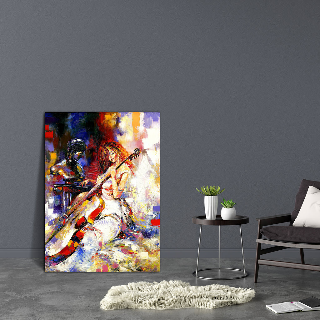 Girl Plays A Violoncello Canvas Painting Synthetic Frame-Paintings MDF Framing-AFF_FR-IC 5000322 IC 5000322, Art and Paintings, Drawing, Impressionism, Inspirational, Motivation, Motivational, Music, Music and Dance, Music and Musical Instruments, Paintings, girl, plays, a, violoncello, canvas, painting, synthetic, frame, oil, art, violin, artist, bow, concert, contrabass, imagination, inspiration, museum, musician, paints, picture, woman, artzfolio, wall decor for living room, wall frames for living room, 