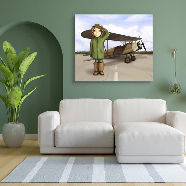 Little Aviator Girl Canvas Painting Synthetic Frame-Paintings MDF Framing-AFF_FR-IC 5000333 IC 5000333, Art and Paintings, Automobiles, Baby, Children, Digital, Digital Art, Drawing, Graphic, Illustrations, Individuals, Kids, Landscapes, Nature, Paintings, People, Portraits, Scenic, Sports, Transportation, Travel, Vehicles, little, aviator, girl, canvas, painting, for, bedroom, living, room, engineered, wood, frame, aircraft, airman, airplane, airport, area, art, asphalt, beauty, brown, child, childhood, cl