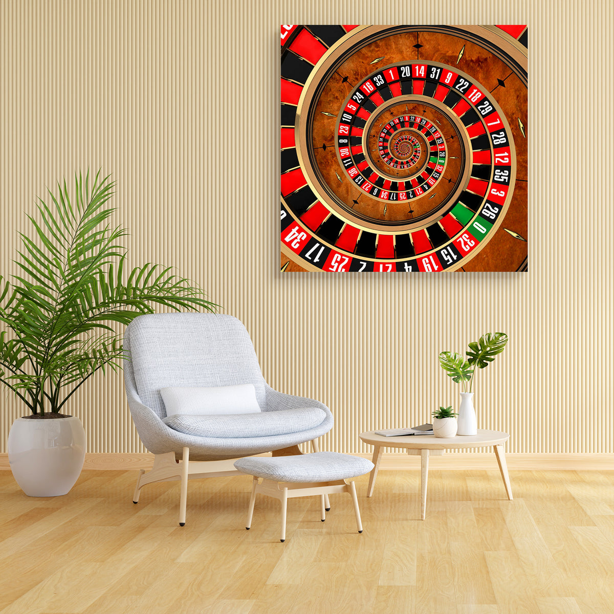 Gambling At Roulette Canvas Painting Synthetic Frame – ArtzFolio.com