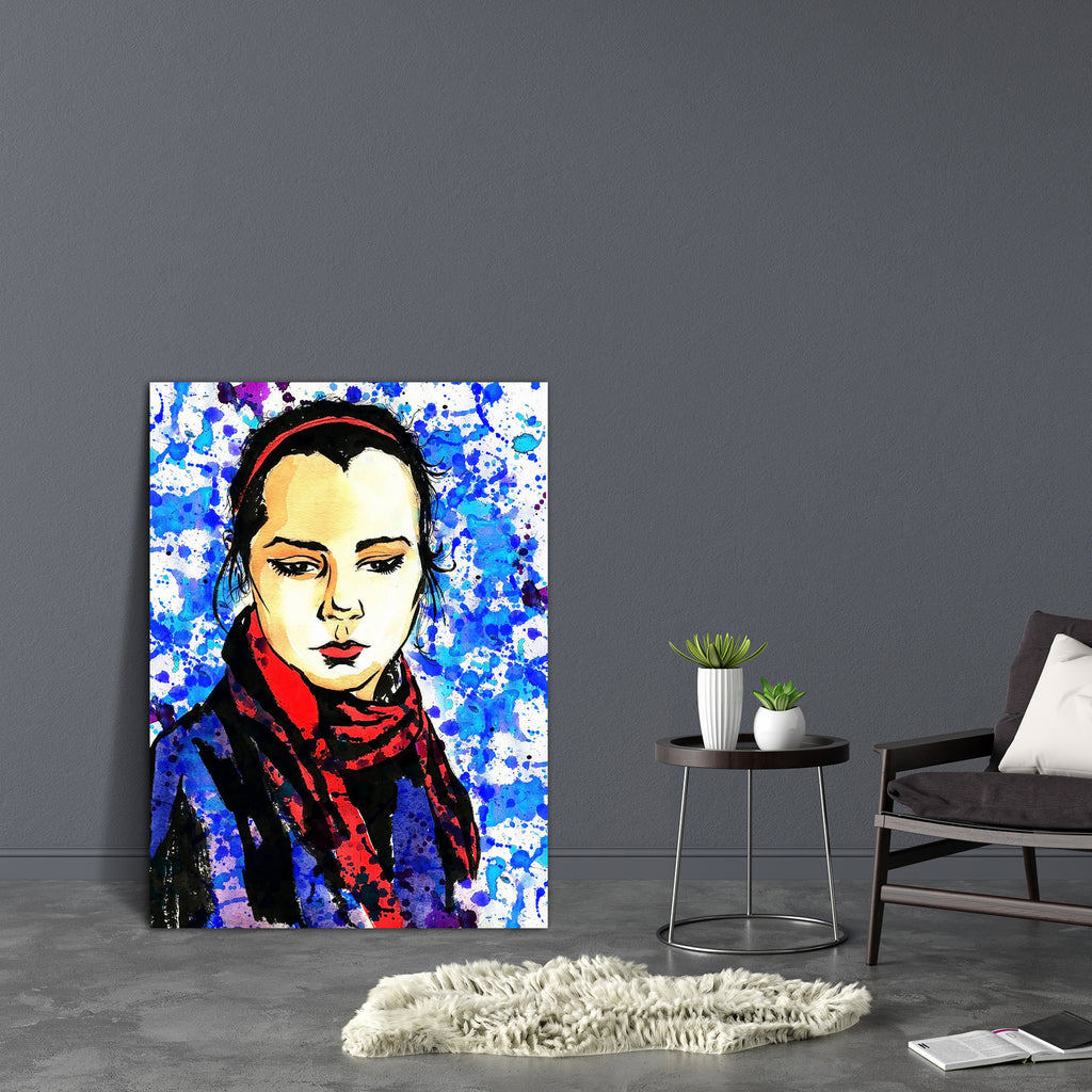 Thoughtful Girl Canvas Painting Synthetic Frame-Paintings MDF Framing-AFF_FR-IC 5000374 IC 5000374, Adult, Art and Paintings, Black, Black and White, Dance, Drawing, Fashion, Individuals, Love, Music and Dance, Paintings, Portraits, Romance, thoughtful, girl, canvas, painting, synthetic, frame, abundance, beautiful, beauty, brown, drop, elegance, eye, face, female, femininity, girls, glamour, hair, curlers, hairdress, human, line, lips, little, model, one, portrait, posing, shiny, sight, spa, splashes, stai