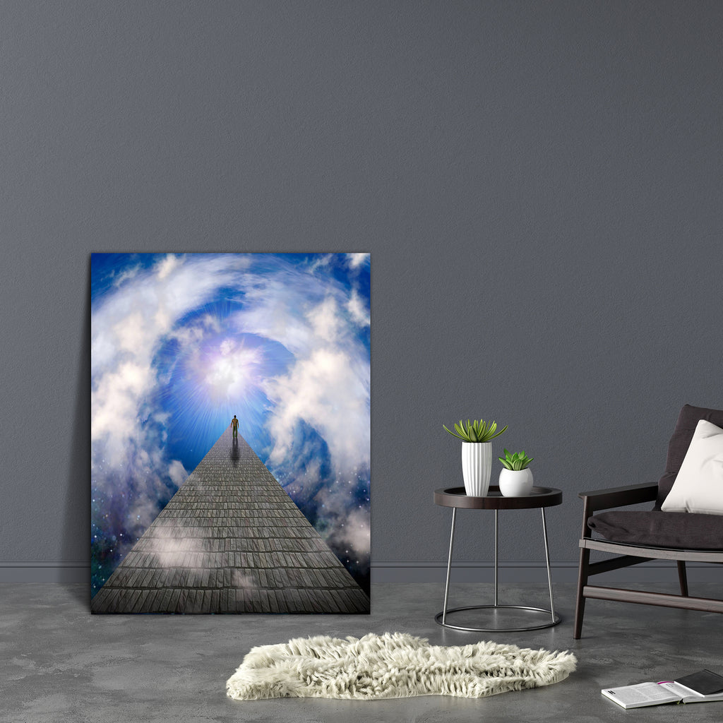 Path To Light Canvas Painting Synthetic Frame-Paintings MDF Framing-AFF_FR-IC 5000380 IC 5000380, Abstract Expressionism, Abstracts, Art and Paintings, Perspective, Semi Abstract, Space, Spiritual, path, to, light, canvas, painting, synthetic, frame, end, of, life, abstract, afterlife, art, background, beautiful, beginnings, bending, blue, burst, corridor, creativity, curve, deep, discovery, door, dreams, exploding, flare, flash, glow, glowing, ideas, into, journey, leaving, lens, long, motion, night, shado