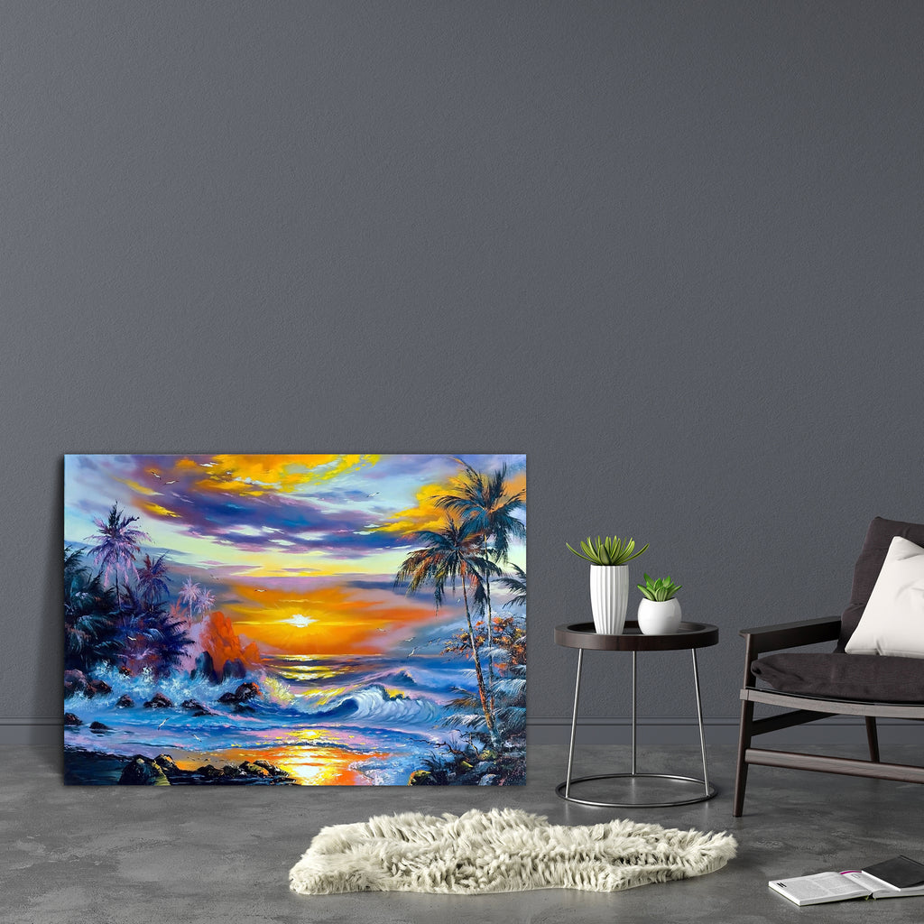Sea Landscape D1 Canvas Painting Synthetic Frame-Paintings MDF Framing-AFF_FR-IC 5000385 IC 5000385, Art and Paintings, Birds, Drawing, Impressionism, Landscapes, Marble and Stone, Nature, Paintings, Scenic, sea, landscape, d1, canvas, painting, synthetic, frame, oil, art, beauty, brushes, clouds, coast, evening, ocean, paints, palm, trees, picture, registration, seagulls, stones, summer, the, sun, twilight, waves, artzfolio, wall decor for living room, wall frames for living room, frames for living room, w