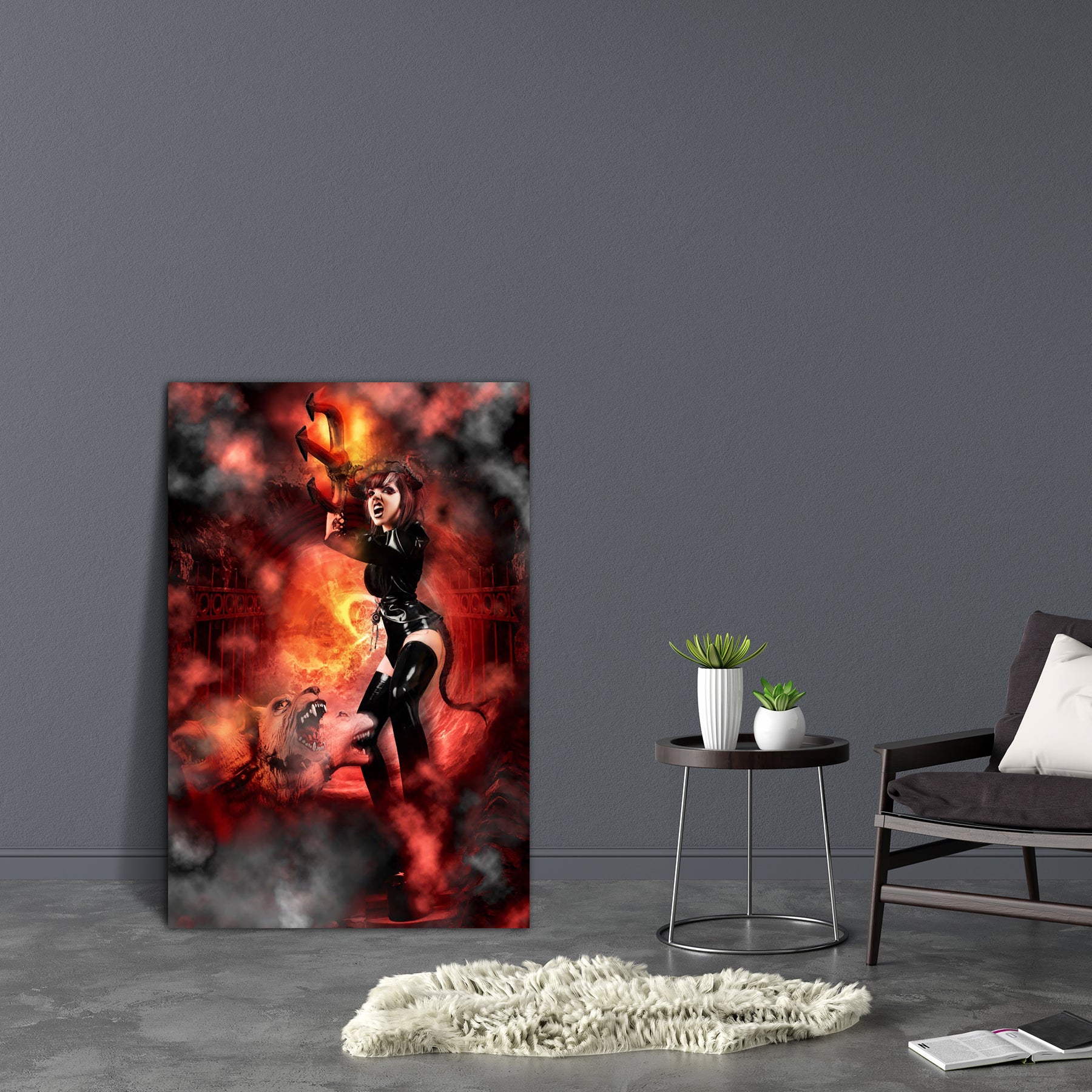 Devil Demon Canvas Painting Synthetic Frame – ArtzFolio.com