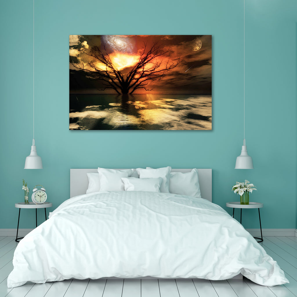 Magical Landscape Canvas Painting Synthetic Frame-Paintings MDF Framing-AFF_FR-IC 5000411 IC 5000411, Abstract Expressionism, Abstracts, Art and Paintings, Fantasy, Illustrations, Landscapes, Nature, Realism, Scenic, Semi Abstract, Signs, Signs and Symbols, Surrealism, Symbols, magical, landscape, canvas, painting, synthetic, frame, abstract, art, background, beautiful, beauty, bizarre, color, decoration, design, dream, dreams, dreamy, eerie, fantastic, fortune, futuristic, glow, green, high, illuminated, i