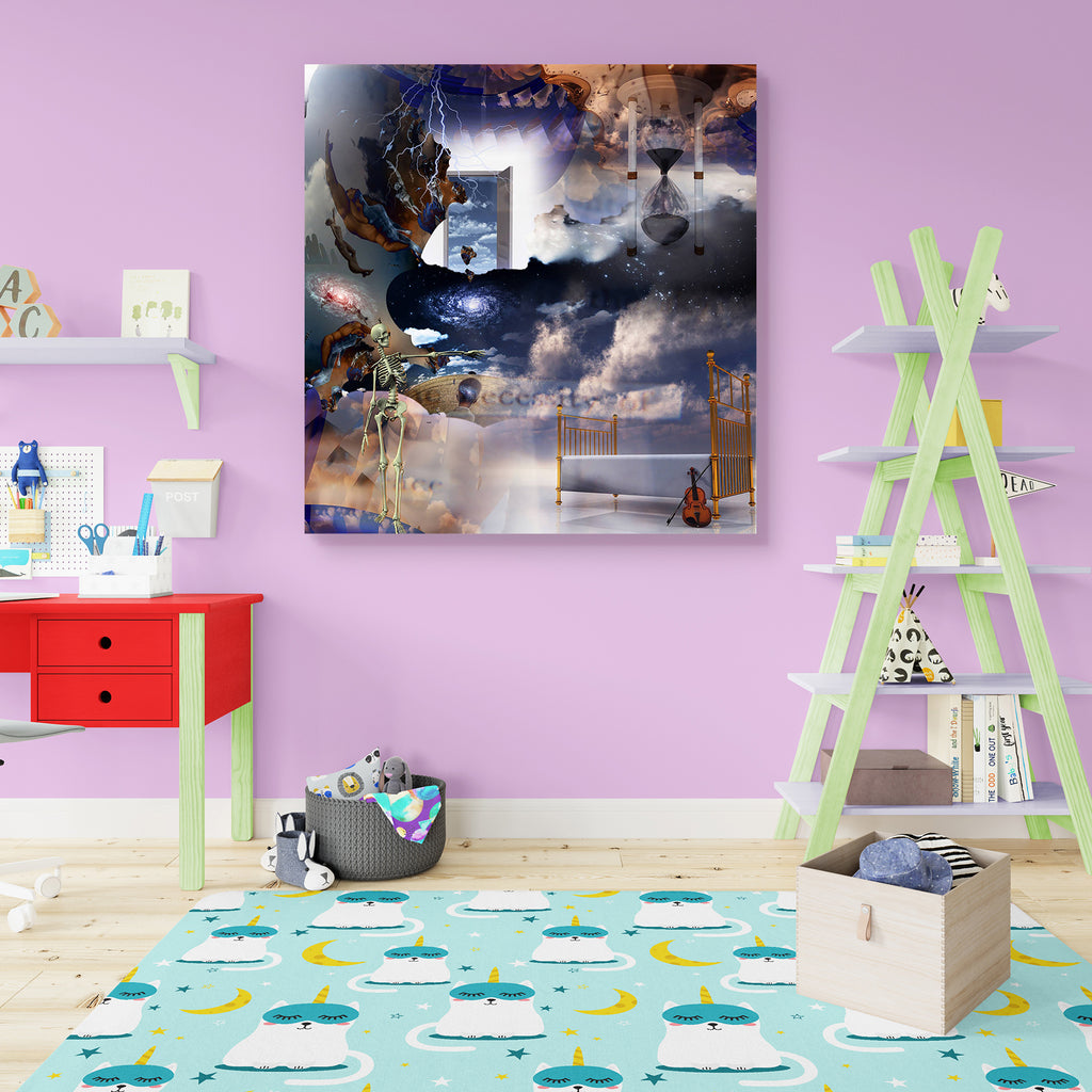 Fantasy Sleep Composition D2 Canvas Painting Synthetic Frame-Paintings MDF Framing-AFF_FR-IC 5000412 IC 5000412, Abstract Expressionism, Abstracts, Art and Paintings, Fantasy, Futurism, Music, Music and Dance, Music and Musical Instruments, Musical Instruments, Nature, Realism, Religion, Religious, Scenic, Semi Abstract, Space, Spiritual, Surrealism, sleep, composition, d2, canvas, painting, synthetic, frame, abstract, art, beauty, bed, blue, clock, color, concept, dali, dark, dream, electric, eternity, fut