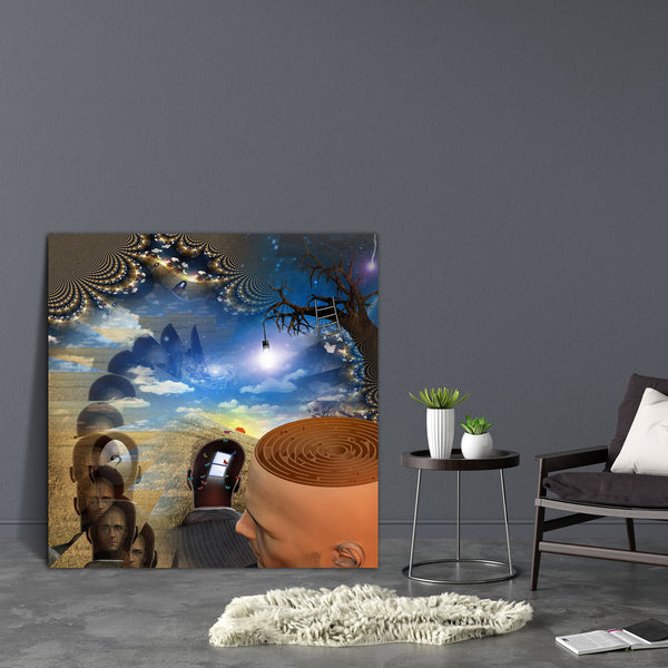 Strange Scene Canvas Painting Synthetic Frame-Paintings MDF Framing-AFF_FR-IC 5000414 IC 5000414, Abstract Expressionism, Abstracts, Art and Paintings, Astronomy, Conceptual, Cosmology, Figurative, Nature, Realism, Religion, Religious, Scenic, Semi Abstract, Space, Spiritual, Stars, Surrealism, strange, scene, canvas, painting, for, bedroom, living, room, engineered, wood, frame, surreal, mind, maze, labyrinth, philosophy, abstract, allegory, art, artistic, believe, clock, cloud, concentrate, concentration,