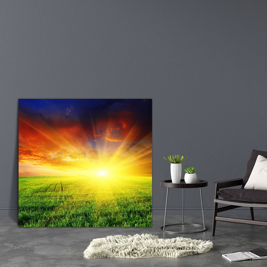 Sunset Over Field Canvas Painting Synthetic Frame-Paintings MDF Framing-AFF_FR-IC 5000437 IC 5000437, Botanical, Countries, Culture, Ethnic, Floral, Flowers, Landscapes, Nature, Scenic, Seasons, Sunrises, Sunsets, Traditional, Tribal, Wildlife, World Culture, sunset, over, field, canvas, painting, synthetic, frame, cornfield, sunrise, heaven, agriculture, autumn, background, beautiful, beauty, botany, climate, cloud, color, country, countryside, dawn, ecology, environment, farm, flora, flower, fresh, garden