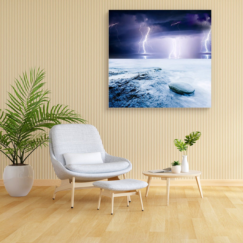 Summer Storm Beginning With Lightning D1 Canvas Painting Synthetic Frame-Paintings MDF Framing-AFF_FR-IC 5000438 IC 5000438, Automobiles, Landscapes, Marble and Stone, Nature, Religion, Religious, Scenic, Seasons, Transportation, Travel, Tropical, Vehicles, Wildlife, summer, storm, beginning, with, lightning, d1, canvas, painting, synthetic, frame, atlantic, background, bay, beach, beautiful, bolt, cape, cataclysm, climate, coast, danger, dazzle, dramatic, ecology, environment, evening, flash, god, heaven, 