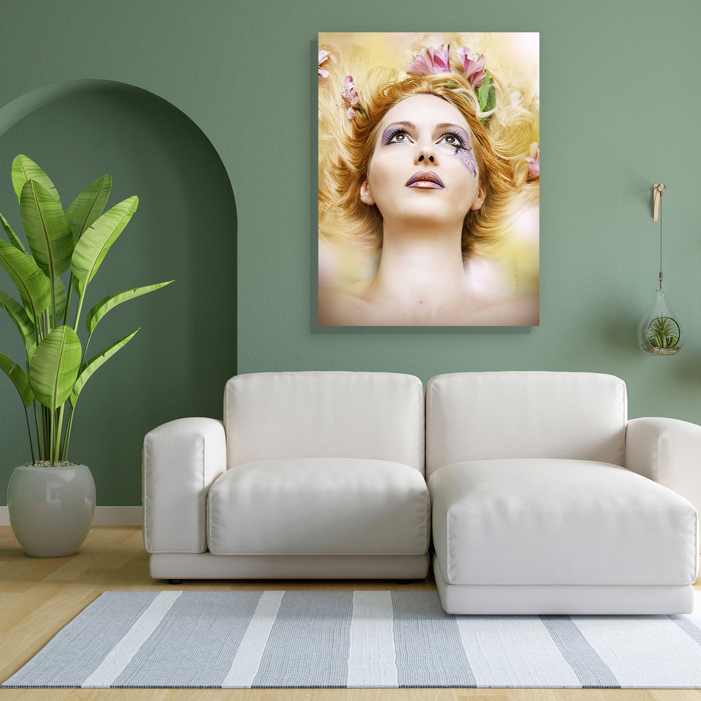 Floral Make Up & Flowers In Hair Canvas Painting Synthetic Frame-Paintings MDF Framing-AFF_FR-IC 5000440 IC 5000440, Abstract Expressionism, Abstracts, Adult, Art and Paintings, Botanical, Fashion, Floral, Flowers, Individuals, Nature, Portraits, Scenic, Semi Abstract, make, up, in, hair, canvas, painting, synthetic, frame, face, model, woman, abstract, art, beautiful, beauty, blur, care, clean, concept, cosmetics, cute, elegant, fairy, female, fresh, girl, glamour, lady, makeup, natural, one, person, portr