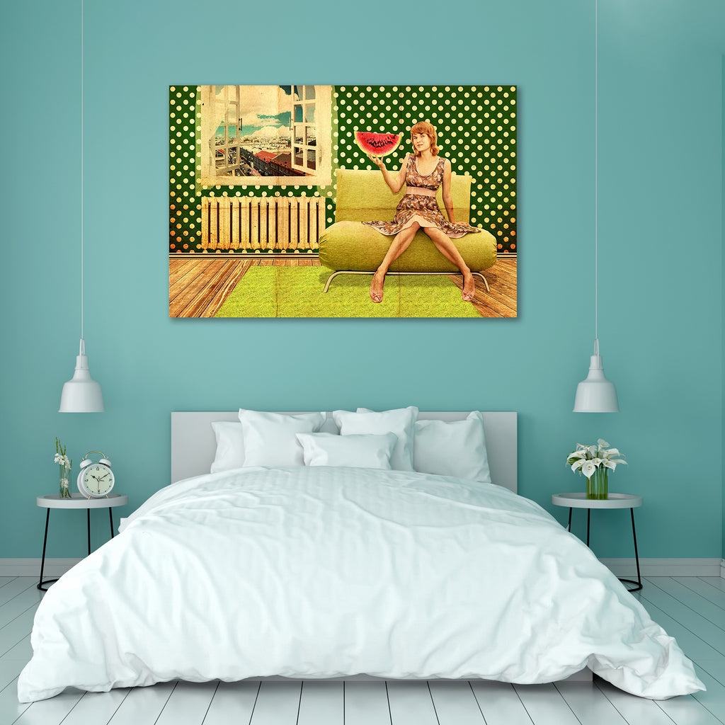 Young Woman In Vintage Room Canvas Painting Synthetic Frame-Paintings MDF Framing-AFF_FR-IC 5000459 IC 5000459, Ancient, Art and Paintings, Botanical, Collages, Floral, Flowers, Historical, Medieval, Nature, Patterns, Retro, Signs, Signs and Symbols, Vintage, young, woman, in, room, canvas, painting, synthetic, frame, aged, art, beautiful, beauty, clouds, collage, color, compilation, concept, day, design, dream, female, front, girl, glamour, grunge, horizontal, image, mirror, old, paper, pattern, picture, p