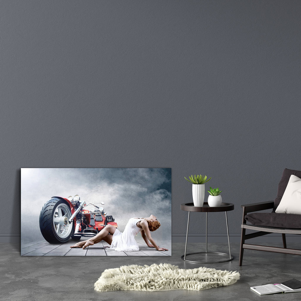 Woman With Bike Canvas Painting Synthetic Frame-Paintings MDF Framing-AFF_FR-IC 5000470 IC 5000470, Black and White, Dance, Music and Dance, People, White, woman, with, bike, canvas, painting, synthetic, frame, action, active, agility, artist, attractive, balance, ballerina, ballet, beautiful, behavior, cheerful, classical, color, cool, dancer, dress, elegance, exercise, female, flexibility, fly, girl, grace, isolated, joy, jump, leap, male, mid, air, moving, one, performance, performer, pose, posing, slipp